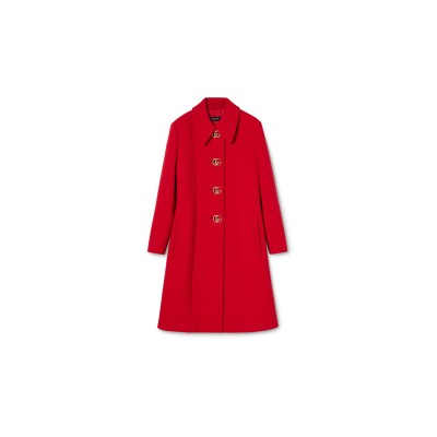 GUCCI WOOL NATTÉ COAT WITH DOUBLE G BUTTON 860471